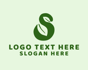 Green Herbal Leaf Letter S logo