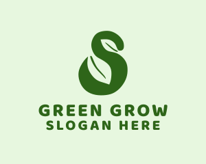 Green Herbal Leaf Letter S logo