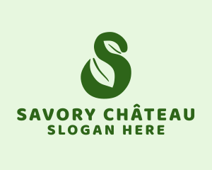 Green Herbal Leaf Letter S logo design