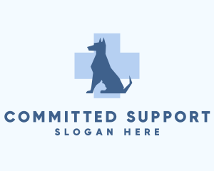 Dog Veterinary Care Cross logo design