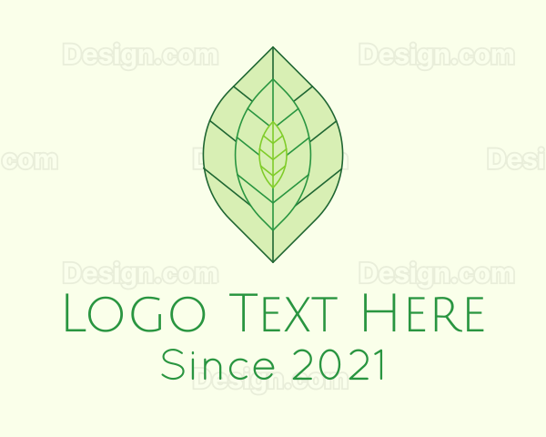 Minimalist Tea Leaves Logo