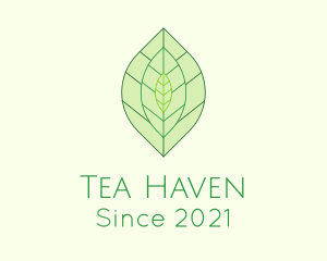 Minimalist Tea Leaves  logo design