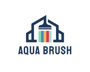 Paint Brush House Renovation logo design