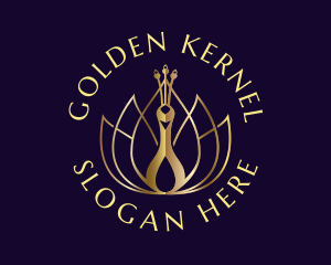 Golden Luxury Peacock logo design