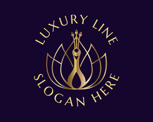 Golden Luxury Peacock logo design