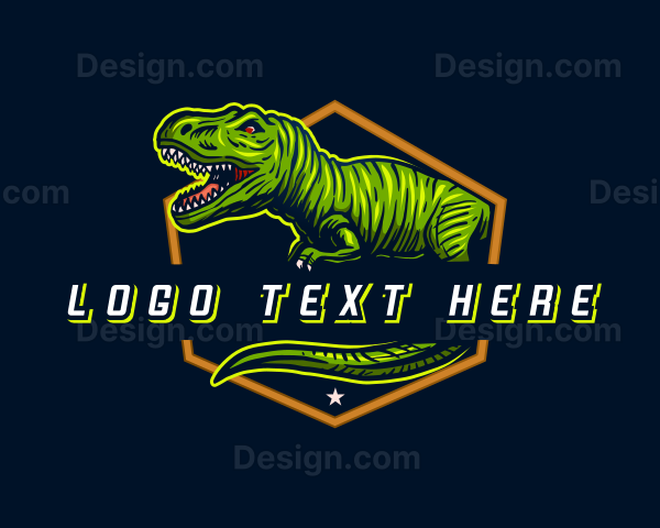 T-rex Dinosaur Gaming Logo