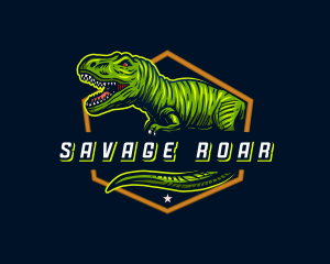 T-rex Dinosaur Gaming logo design