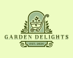 Wheelbarrow Garden Landscaping logo design