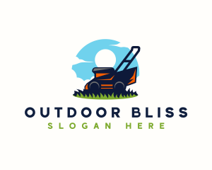 Grass Landscaping Mower logo design