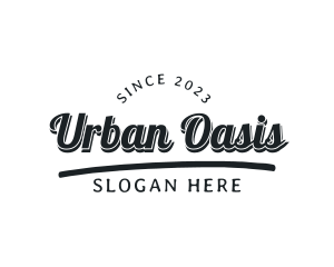 Underline Cursive Retro logo