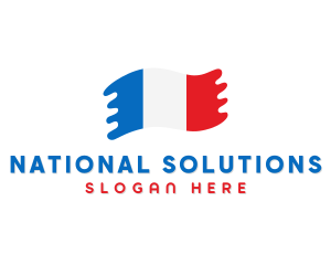 National French Flag  logo design