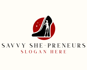 Female High Heel Shoe logo design