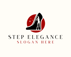 Female High Heel Shoe logo design