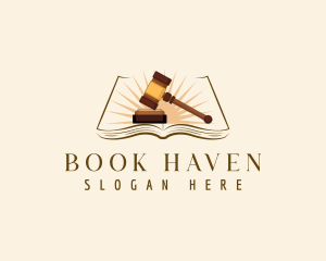 Justice Gavel Book logo design