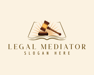 Justice Gavel Book logo design