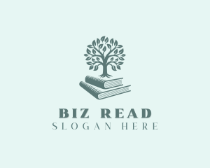 Book Tree Library Ebook  logo design