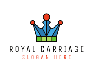 Blue Green Royal Crown logo design