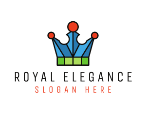 Blue Green Royal Crown logo design