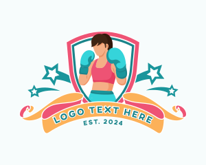 Female Boxer Athlete logo