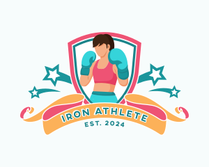 Female Boxer Athlete logo design