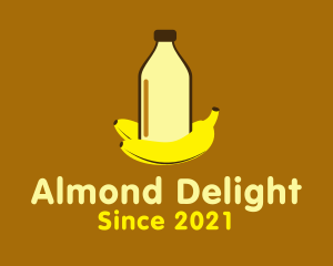 Banana Milk Bottle  logo design