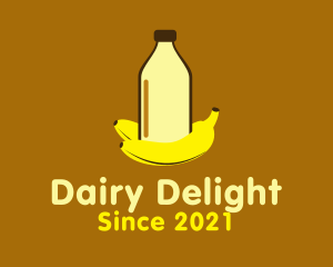 Banana Milk Bottle  logo design