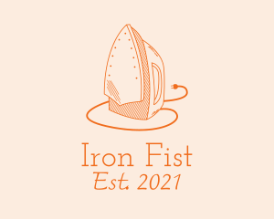 Flat Iron Line Art logo design