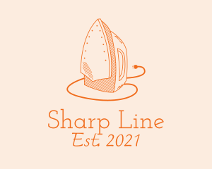 Flat Iron Line Art logo design