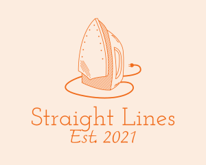 Flat Iron Line Art logo design