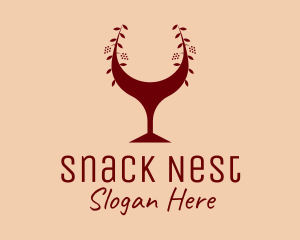 Red Wine Glass Bar logo design