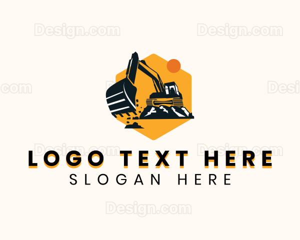 Industrial Excavator Machine Logo