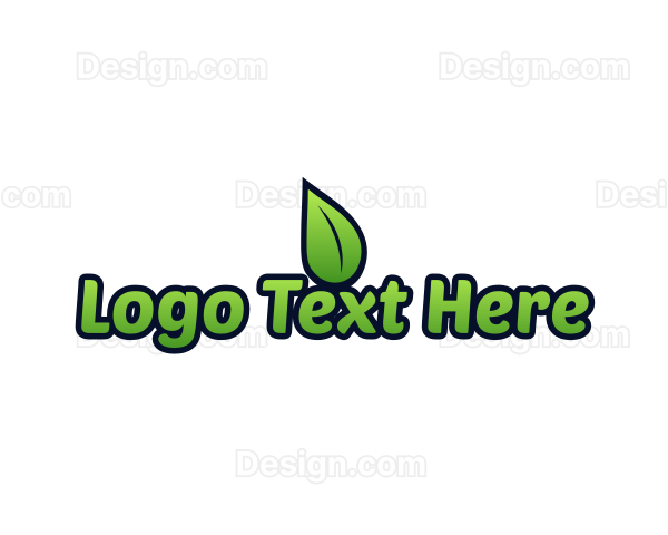 Cartoon Leaf Garden Logo