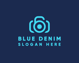 Blue Padlock Camera logo design