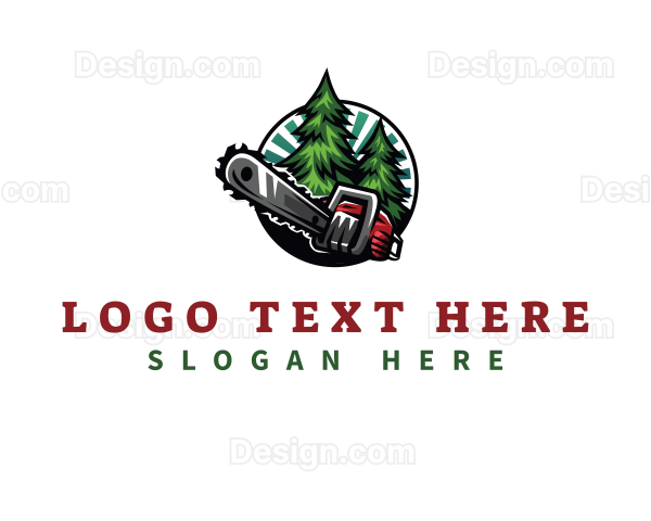 Chainsaw Pine Tree Logo