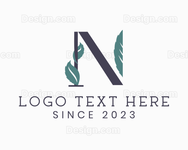 Leaf Boutique Letter N Logo