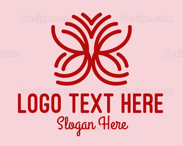 Red Petal Butterfly Logo