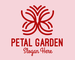 Red Petal Butterfly logo design