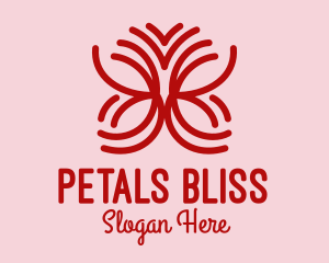 Red Petal Butterfly logo design