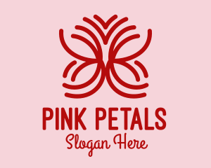 Red Petal Butterfly logo design