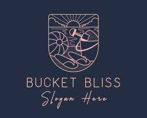 Beach Sand Bucket Resort logo design