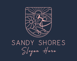 Beach Sand Bucket Resort logo design