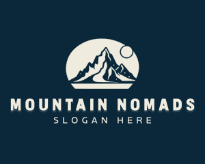 Mountain Hiking Trekking logo design