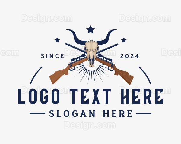 Animal Skull Hunting Rifle Logo