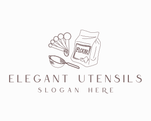 Flour Baking Utensils logo design
