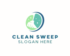 Housekeeping Broom Cleaning logo design