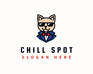 Cool Sunglass Cat logo design