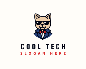 Cool Sunglass Cat logo design