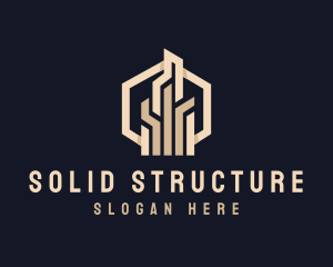 Hexagon Building Structure logo design