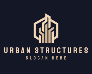 Hexagon Building Structure logo design