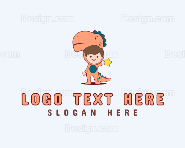 Kid Dinosaur Costume Party Logo